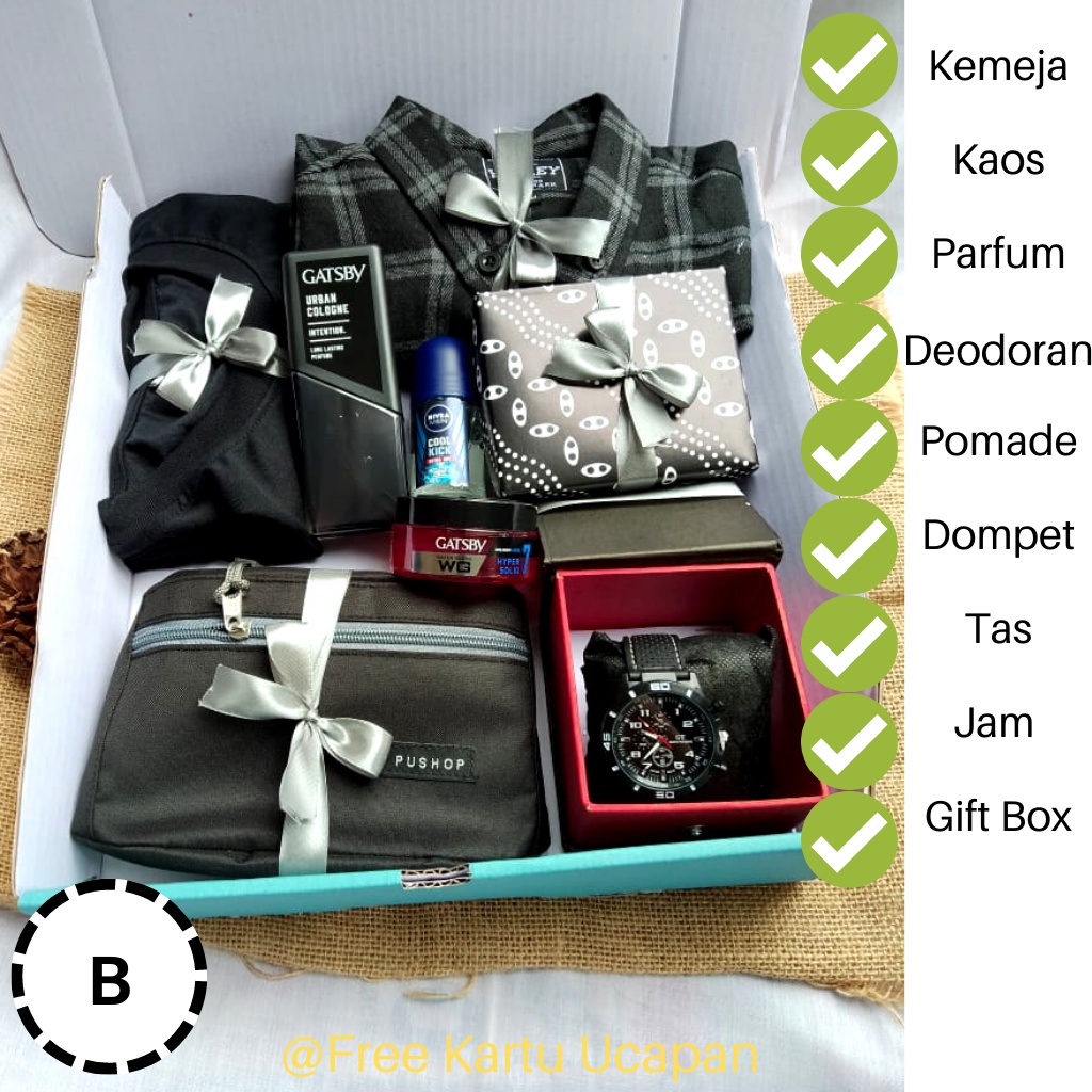 Hampers Kado Hadiah Ulang Tahun Cowok Isi Pakaian / Paket Gift Box