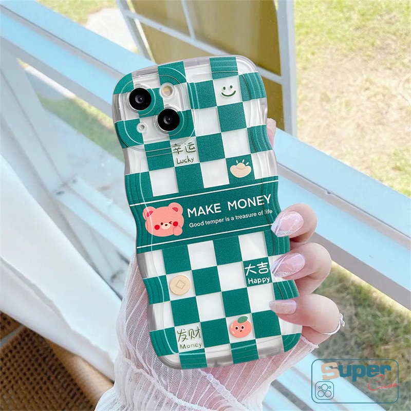 Soft Case Pasangan Motif Beruang Kelinci Senyum Untuk IPhone 14 Plus 7 8 Plus 11 13 12 14 Pro Max XR 6 6s Plus XS Max X SE 2020