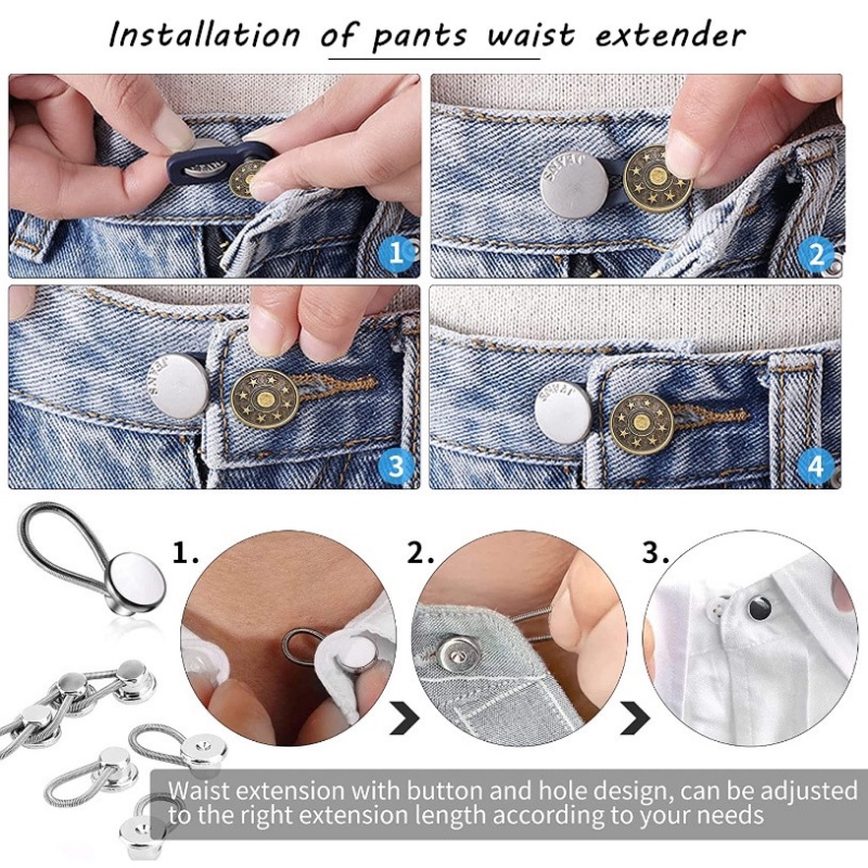 We Flower Kancing Extender Pinggang Celana Jeans Dapat Disesuaikan Untuk Pria Dan Wanita