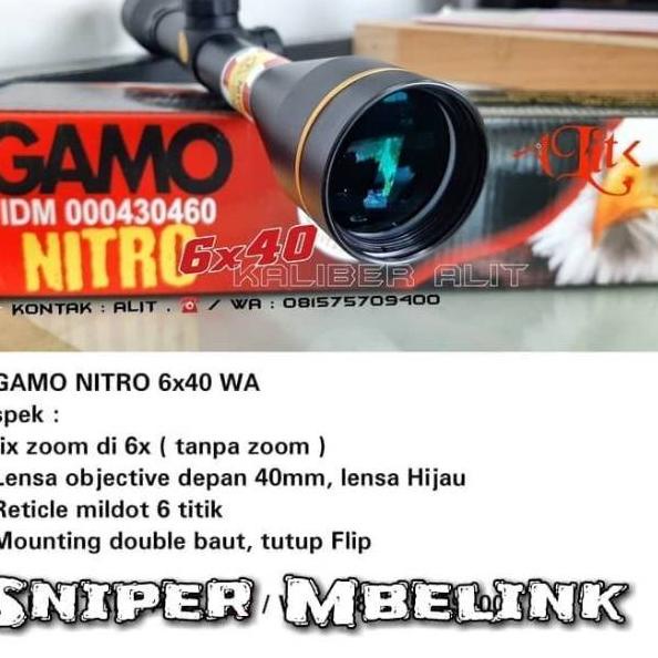 ✴Murah✭☈ G0DHI Teleskop GAMO NITRO 6x40 W87 ✴Terkini