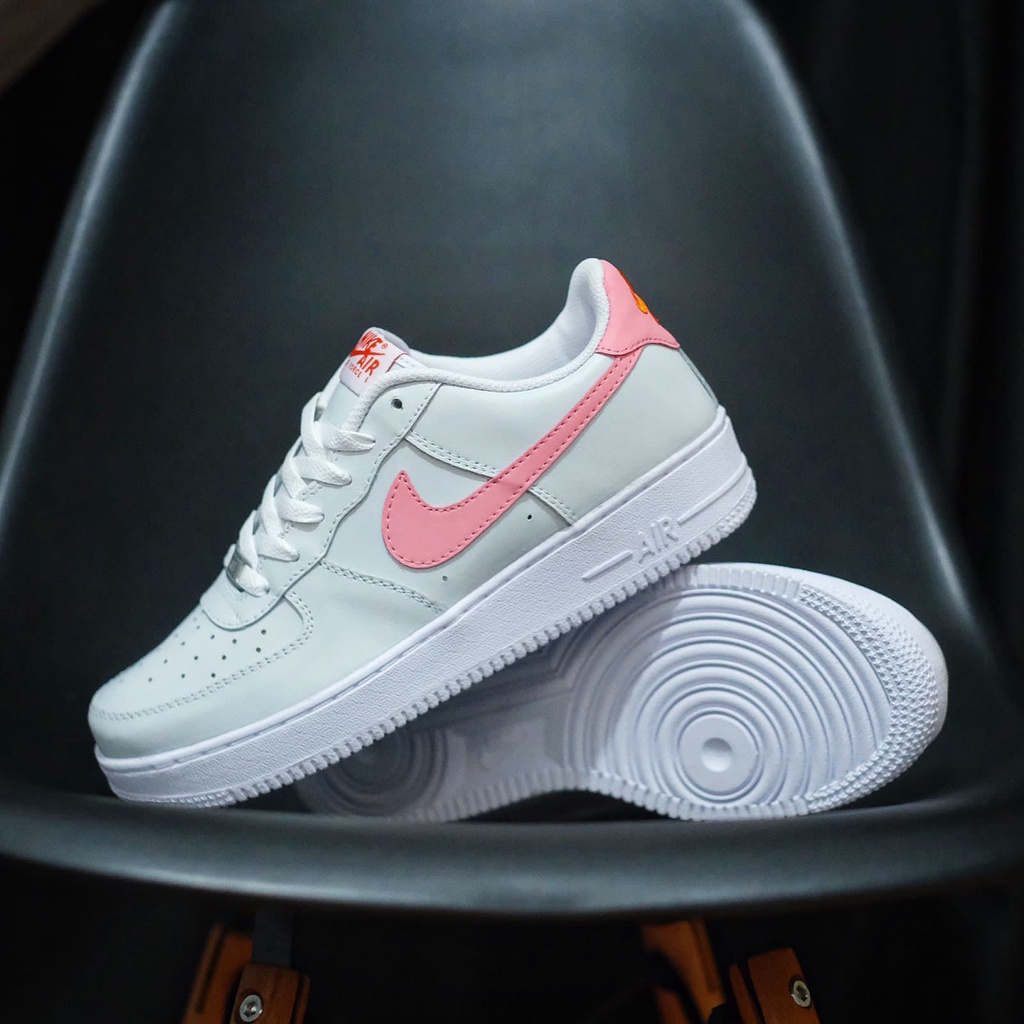 NIKE AIR FORCE 1 LOW WHITE PINK ORIGINAL / SEPATU WANITA PRIA / NIKE AF 1 / AF 1 FULL TAG / NIKE AIR