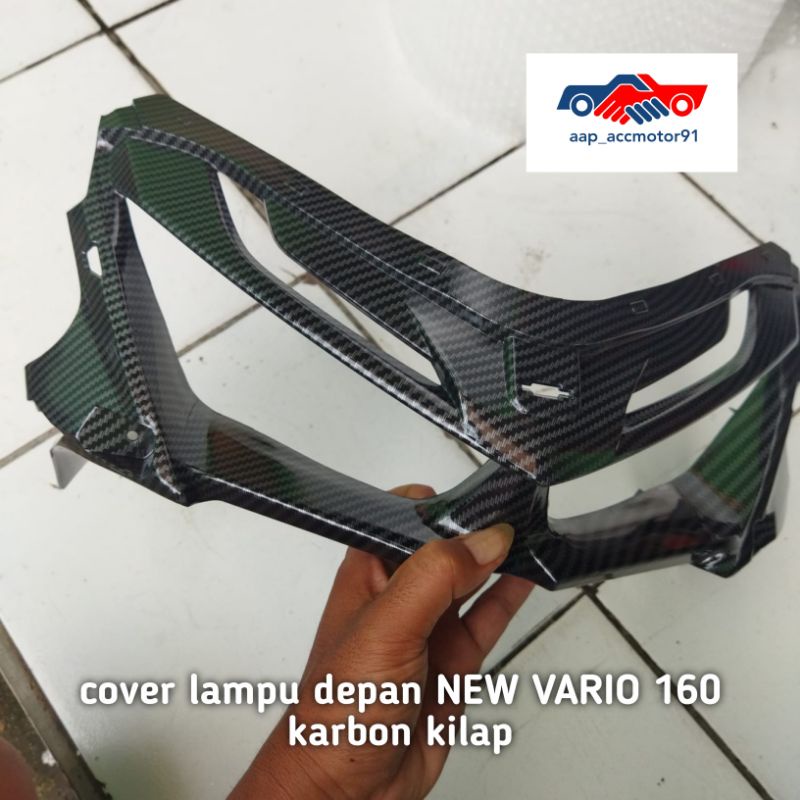 cover lampu depan topeng lampu NEW VARIO 160 karbon