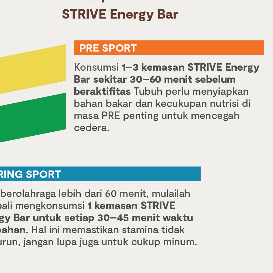

Termurah dan terbaik Strive Energy Bar Choco (Fullbar) - 40 gr x 6 pcs buruan
