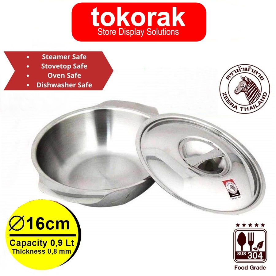 ZEBRA SOUP BOWL 16 CM 123016 - MANGKOK SUP STAINLESS