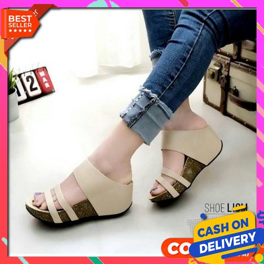 Sandal Wanita Calbi Terbaru/Sandal Wedges Calbi Murah Sendal Wadges Wanita Sandal Wanita Terbaru Weg