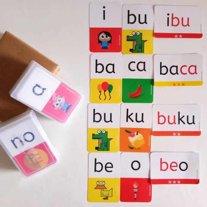 Murah Flashcard Baca Kartu Baca Anak Belajar Membaca Alusia