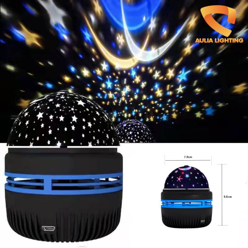 LAMPU LED PROYEKTOR STAR MOON HIAS KAMAR TIDUR RGB WARNA WARNI BULAN BINTANG KADO