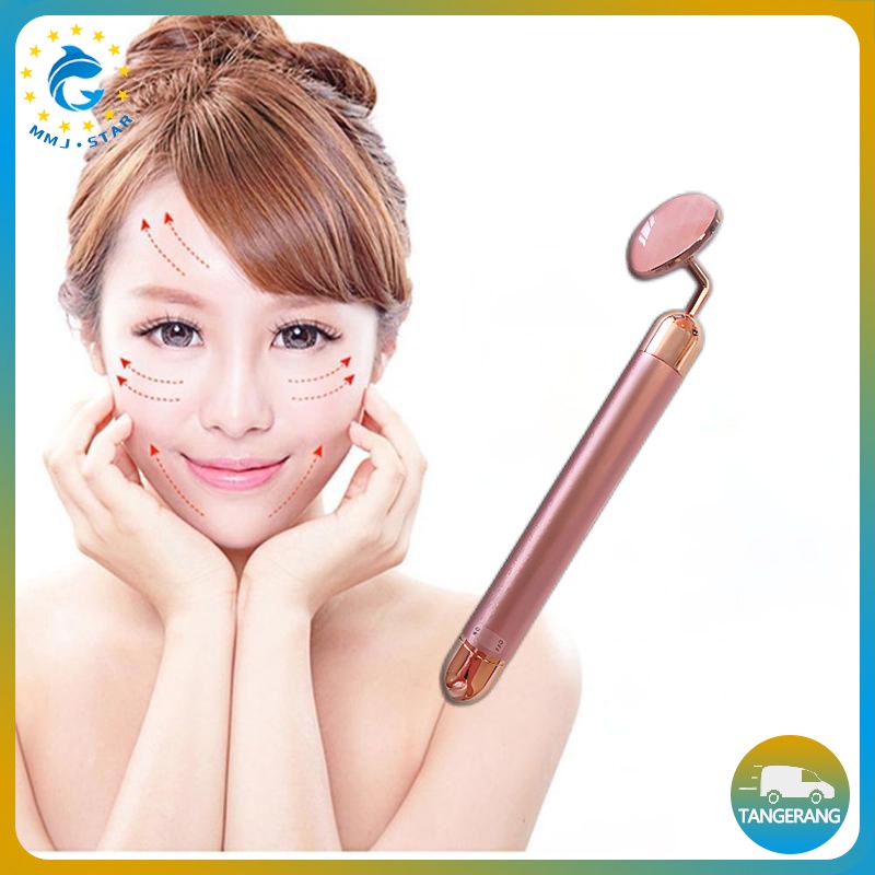 Roller Elektrik Untuk Wajah/Electric Rose Quartz Face Massager/Alat Pijat Wajah/Alat Pijat Wajah Rose Quartz Face