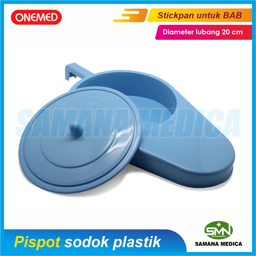 Pispot Sodok Plastik ONEMED (bukan logam) / Stickpan Untuk BAB BAK Dengan Tutup Promo Murah