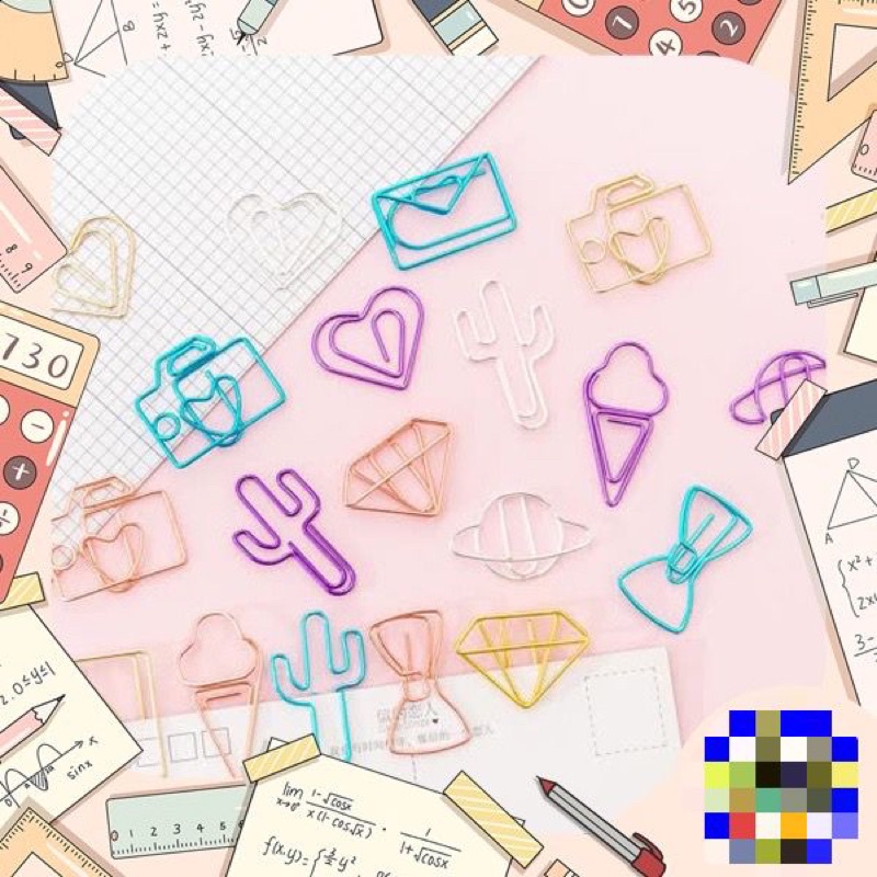 

paper clip lucu tahan karat penjepit klip kertas motif diamond berlian kaktus hati eskrim ice cream amplop pita bow envelope alat kantor lucu murah
