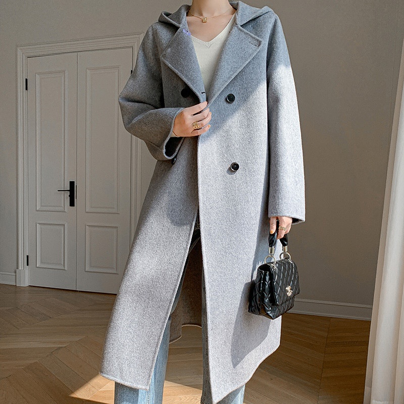 jaket jas blazer jubah panjang Wanita long coat katun flece