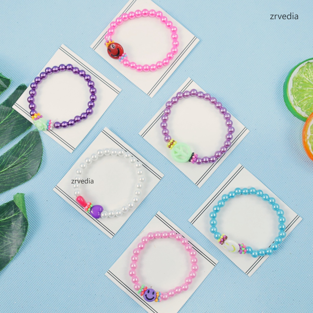 (ISI 1-3 PCS) Gelang Tangan Mutiara Mainan Lucu Mote TK Import untuk Anak Perempuan Aksesoris Mute