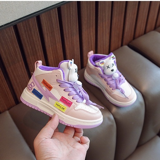 [Tokobig] Populor Sneaker Sepatu Anak Perempuan Import Kids Ukuran 26-37 Usia 3-9 Tahun