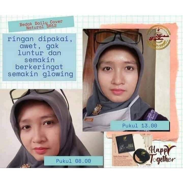 BEDAK DAILY COVER NATURAL SR12 / BEDAK PADAT TAHAN LAMA  / MENUTUPI BEKAS JERAWAT FLEK HITAM