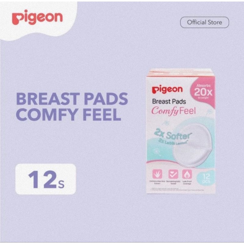 Pigeon Breast Pad Comfy Feel 12 Pcs - Bantalan Penyerap ASI