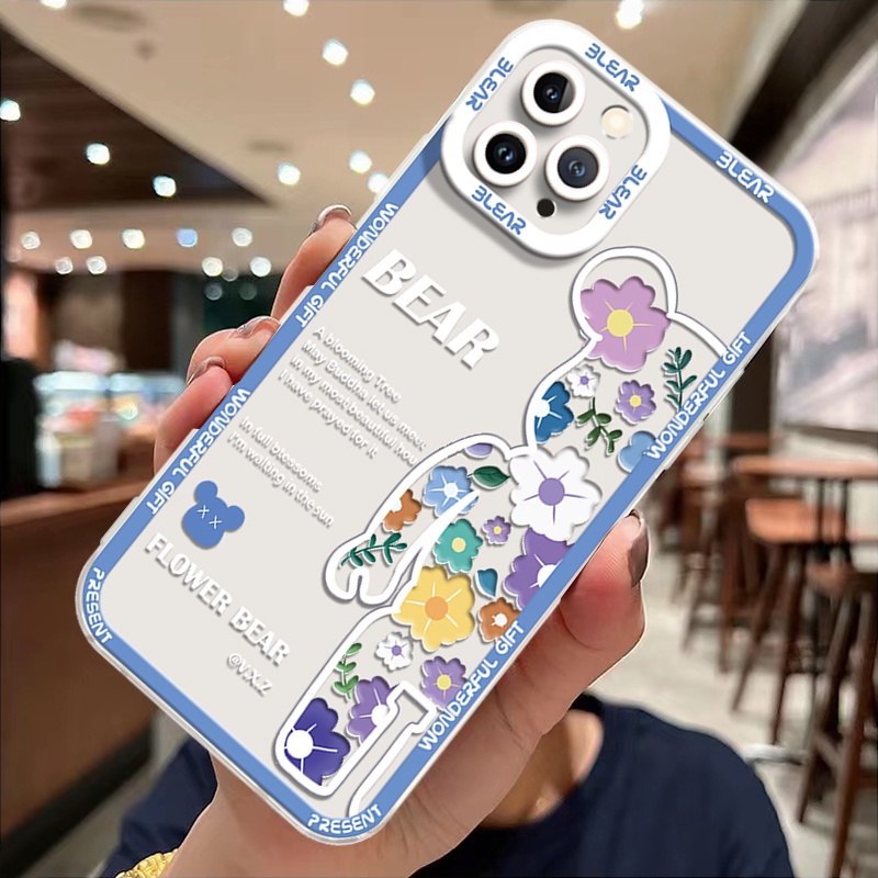 Soft Case TPU Transparan Motif Beruang Lucu Untuk IPhone 14 13 12 11 Pro XS Max X XR 8 7 6 6S Plus