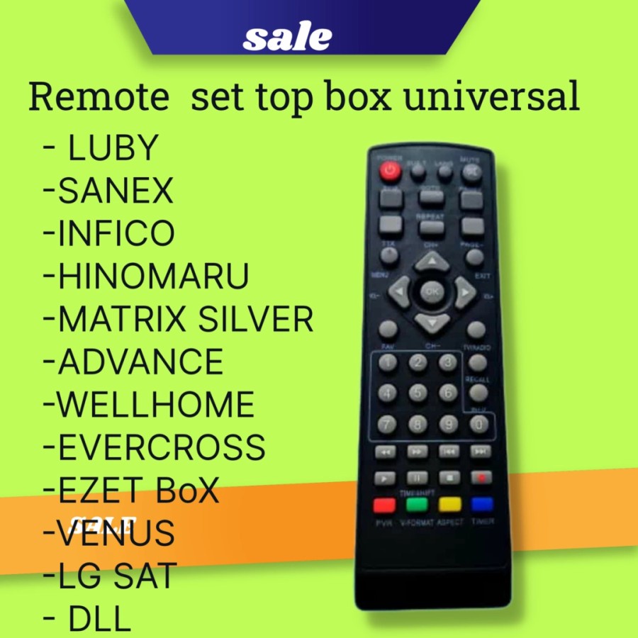 Remot Remote Stb Set Top Box Matrix Noise, Welhome, Luby, Evercoss, Advance, Matrix, LG, DLL Joker Sultan