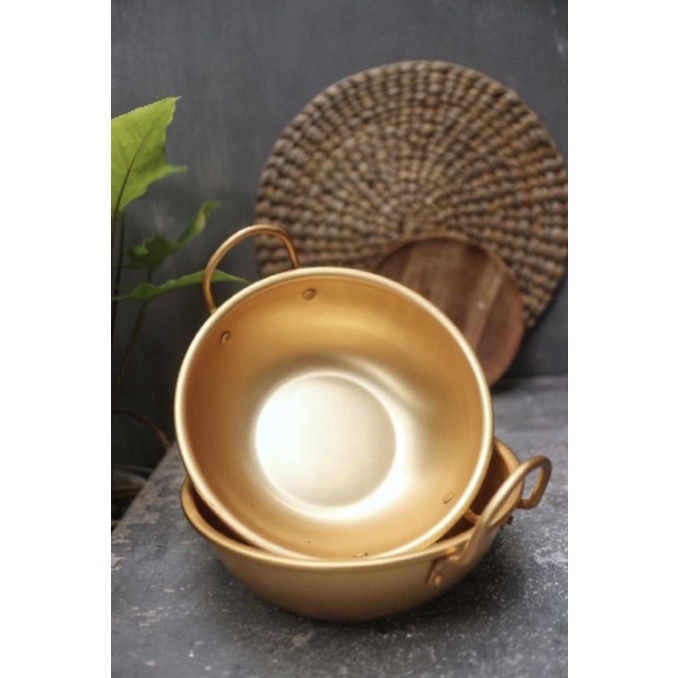 KOREAN WOK AREUM 20 CM MASPION / WAJAN PANCI KUALI ALUMUNIUM EMAS