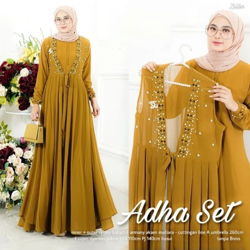 DRESS MUSLIM, Fashion Muslim, baju wanita, dress, gamis, Baju gamis, fashion wanita, Adha Set