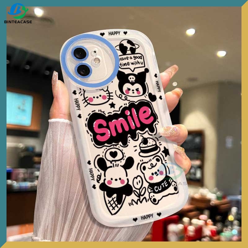 Casing TPU Realme 5 5i 6i C3 C35 C21Y C25Y C21 RealmeC11 2021 C25 C15 C12 C2 Motif Kucing Senyum