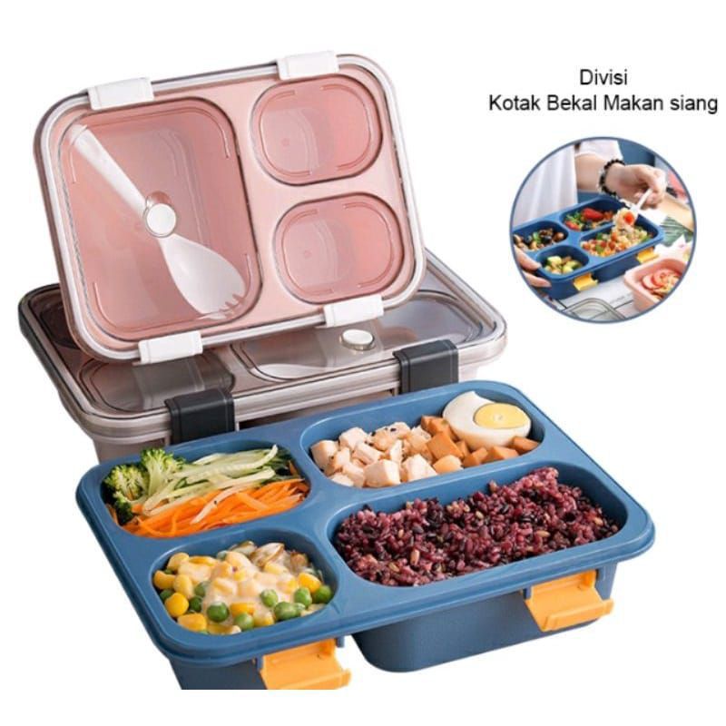 kotak bekal makan 4 sekat kotak bekal 3 layer 4 layer jeon free bubble