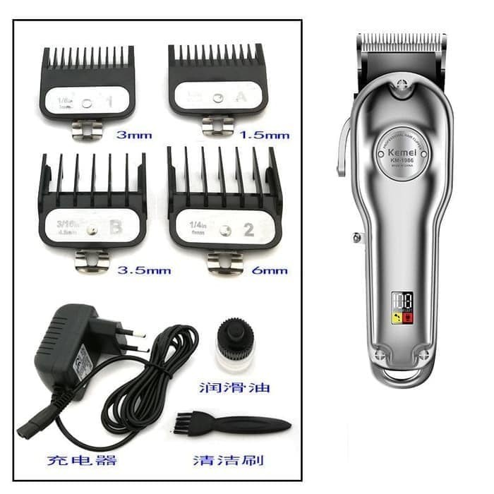 Kemei Mesin Cukur KM-1986 Alat Cukur Rambut Cas Hair Clipper