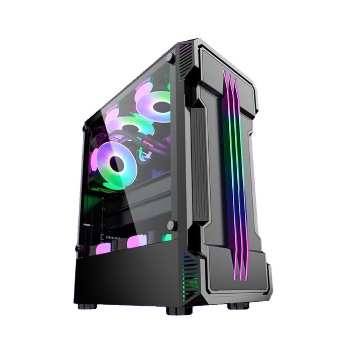 Casing Simbadda BattleGround 08 - ATX, mATX Tempered Glass Gaming Case