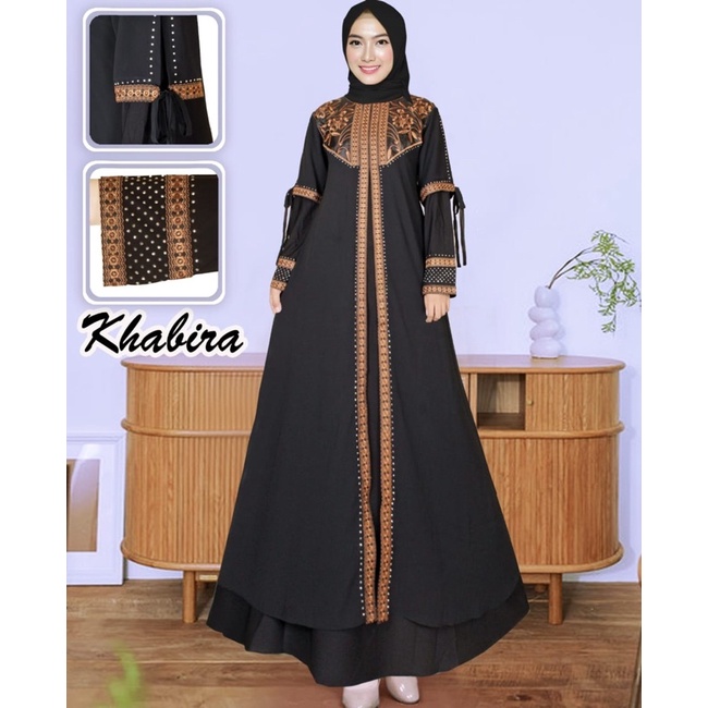 ABAYA SHEREEN ORGANZA DENGAN BORDIRAN TERBARU