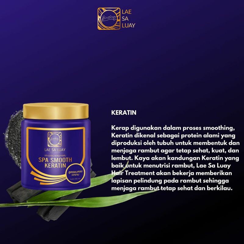 LAE SA LUAY HAIR SPA SMOOTH KERATIN / MASKER RAMBUT / CREAMBATH / KERATIN / HAIR TREATMENT /LAE SA LUAY HAIR SPA SMOOTH KERATIN / MASKER RAMBUT / CREAMBATH / KERATIN / HAIR TREATMENT /BPOM/MURAH