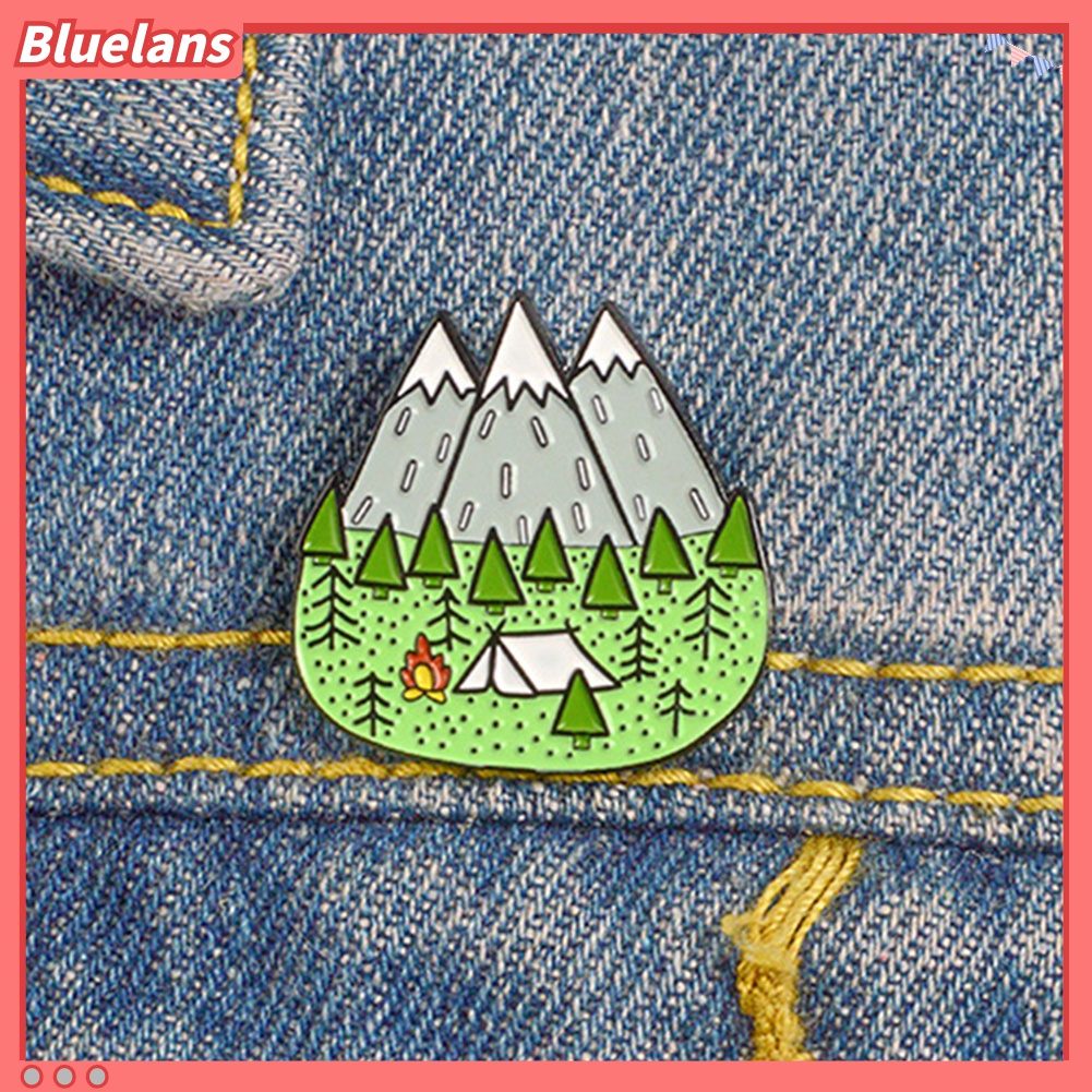 Bros Pin Enamel Desain Kartun Gunung Untuk Kerah Pakaian