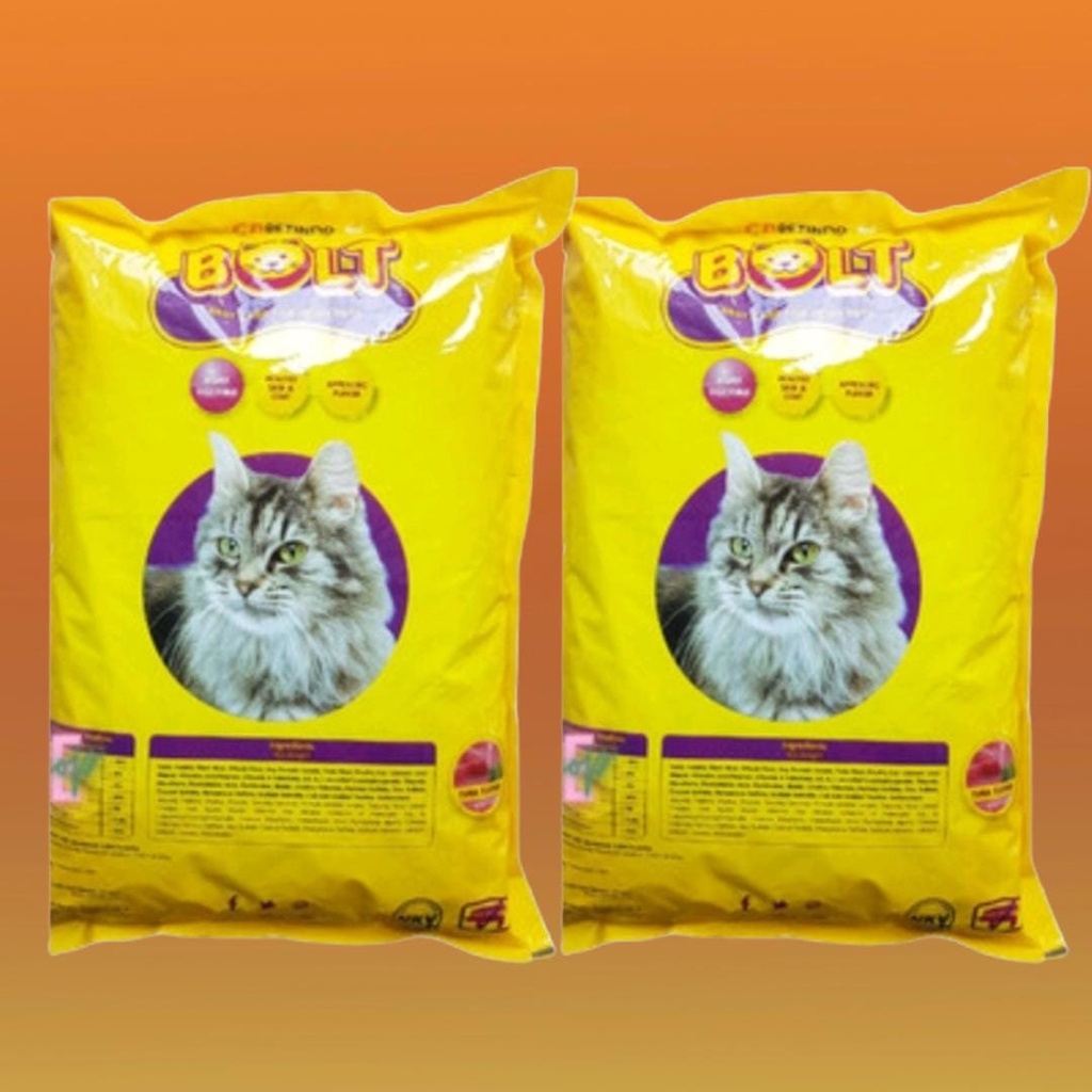 MAKANAN KUCING BOLT 1 KG TUNA BENTUK IKAN CAT DRY FOOD PAKAN KERING MAKAN PELET