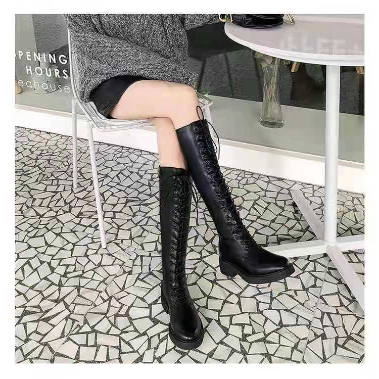 BS Sepatu Boots Wanita Panjang Hak Sedang Fashion 270