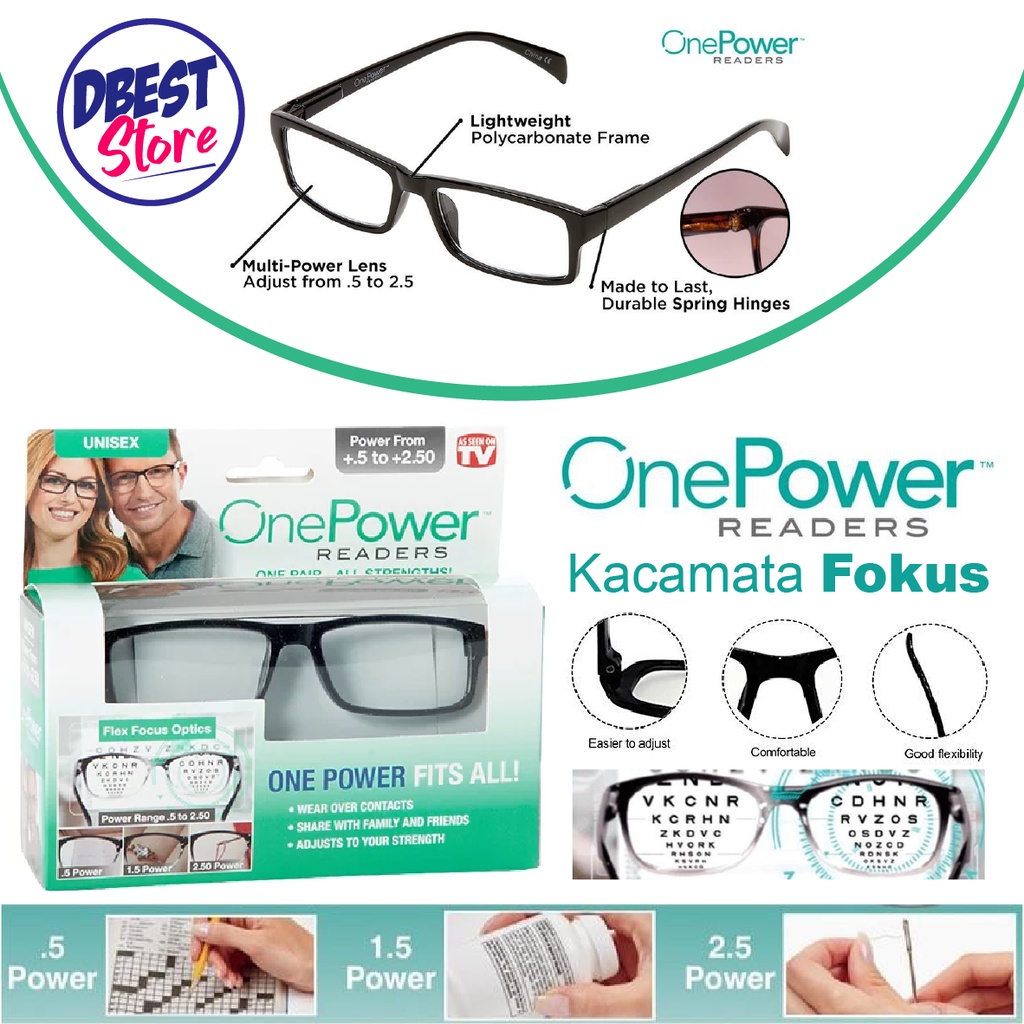 [ READY ] Kacamata ONE POWER READERS Auto Focus Kacamata Pria Wanita Reading Glasses