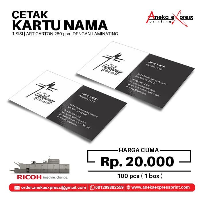 

Namecard Kartu Nama 1 Sisi Dengan Laminating