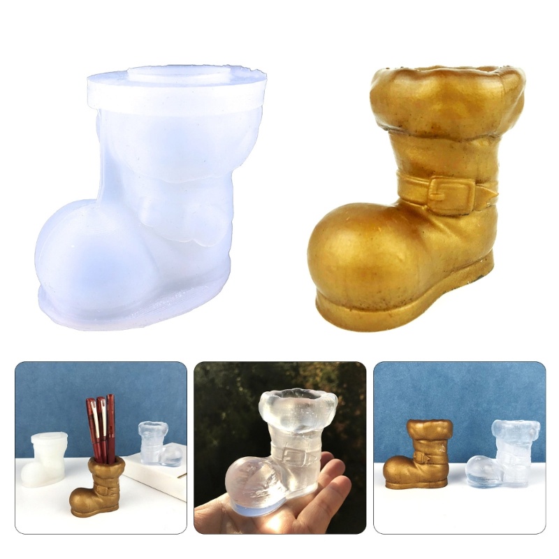 Siy Cetakan Resin Handmade Bentuk Sepatu Boots Natal Bahan Silikon