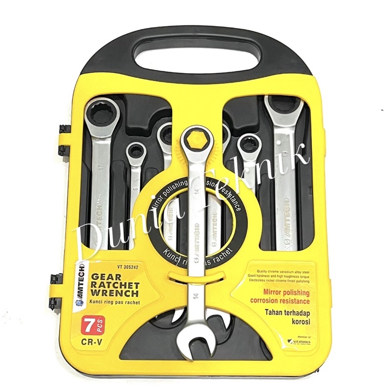 Kunci Ring Pas Set Ratchet 7 pcs AMTECH Kunci Ring Pas Rachet Ring Kunci Ring Set Pas Set Kunci Ratc