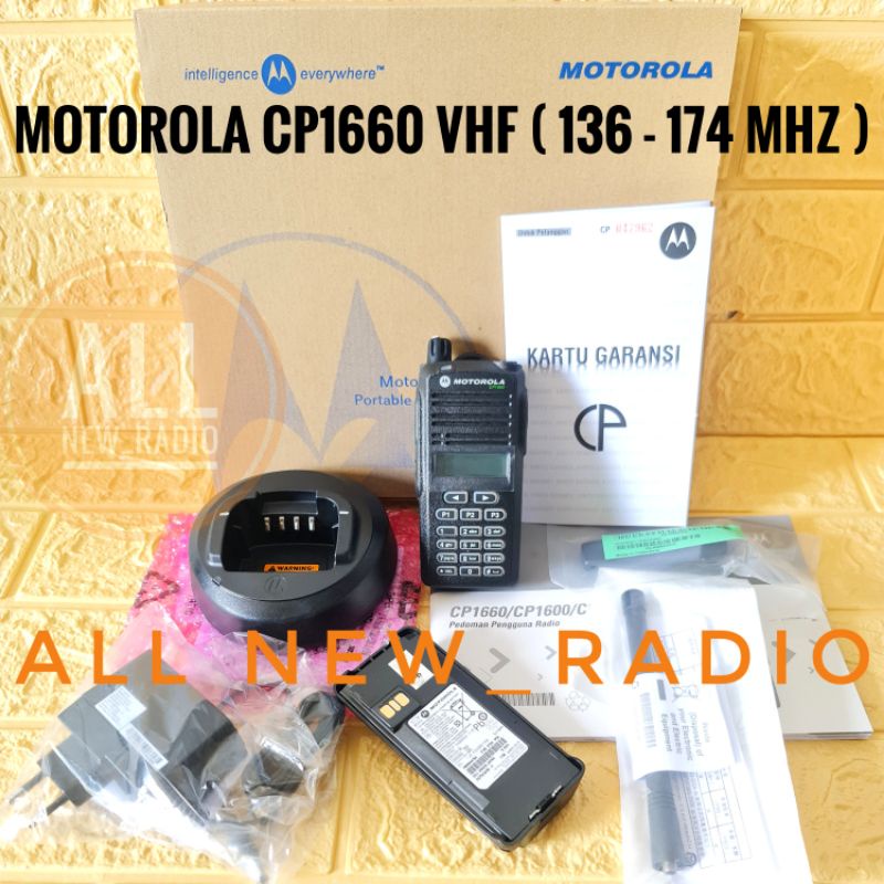 HT MOTOROLA CP1660 VHF 136 - 174 MHZ ORIGINAL GARANSI RESMI / HT MOTOROLA CP 1660 VHF ORI