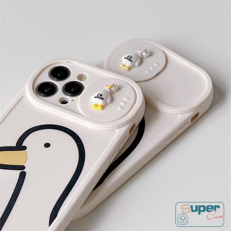 Soft Case TPU Motif Kartun Bebek 3D Untuk iPhone 11 XR 7 8 Plus 7Plus 8Plus 11 12 13 Pro MAX X XS MAX