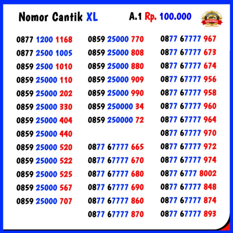 Nomor Cantik XL 4g - Nomer Cantik XL - Nomor XL Cantik - No XL Cantik - Perdana XL Cantik murah