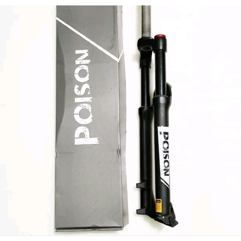 Fork 27.5 inch Garpu Sepeda MTB Poison Lock Travel 120mm Black Hitam Suspension