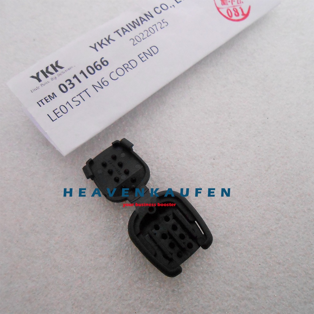 Stopper Ujung Tali Double Cord End YKK LE01STT Hitam Poly Amide Untuk Tali Bulat 3 mm