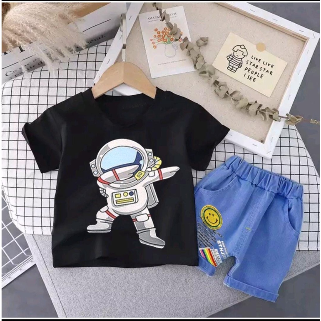 SETELAN ANAK LAKI LAKI MOTIF ASTRONOT TERBARU 1-5 TAHUN/BAJU ANAK/SETELAN ANAK/PAKAIAN ANAK