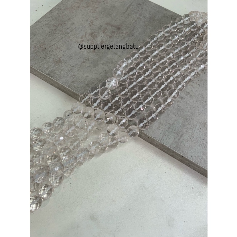 batu kuarsa CUTTING clear quartz 14MM kristal akik stone healing bahan