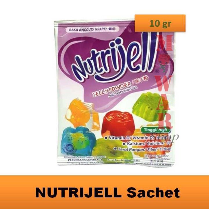 

(10 gr) NUTRIJELL Agar - Agar Jelly Rasa Anggur Grape Nutrijell Aneka Rasa Buah Kemasan Ekonomis