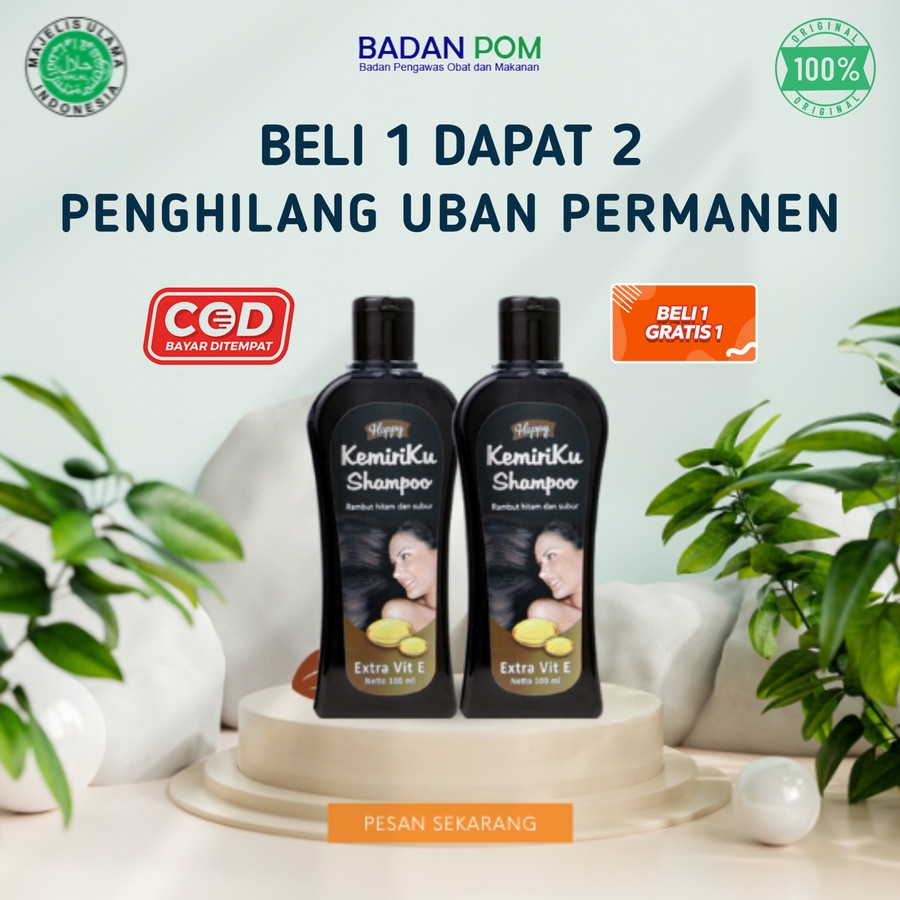 PAKET 2 BOTOL HAPPY KEMIRIKU SHAMPOO UBAN