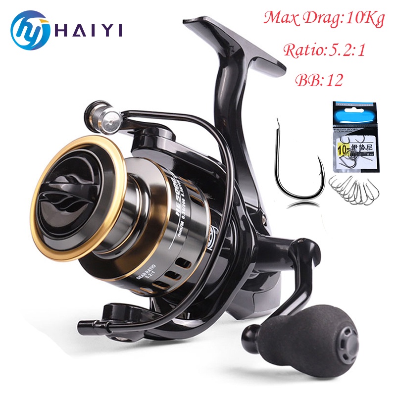 HAIYI FISHING Reel Pancing HE1000 - 7000 10 Kg/ Reel Pancing Murah Kuat Power Handle/ Reel Pancing L