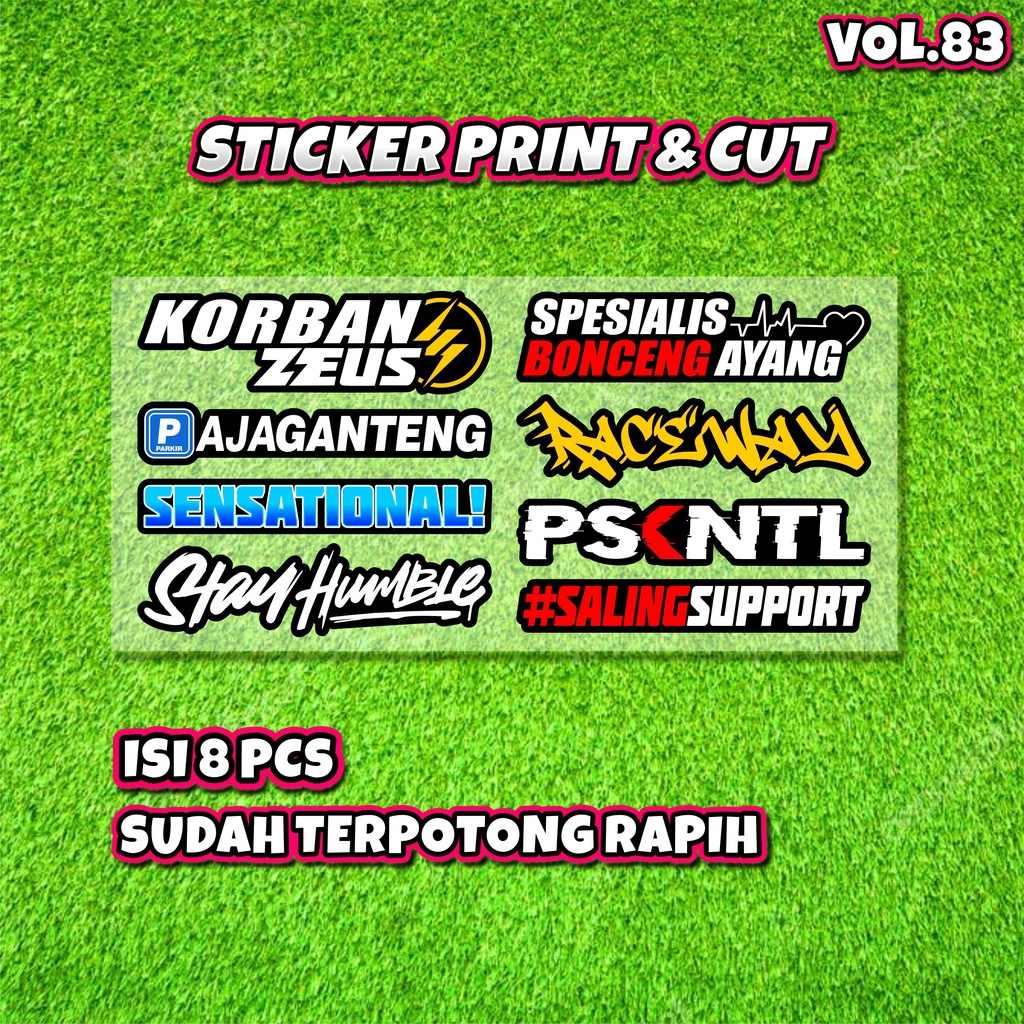 Sticker Racing Vinyl Pack Print &amp; Cut Stiker Motor VIRAL