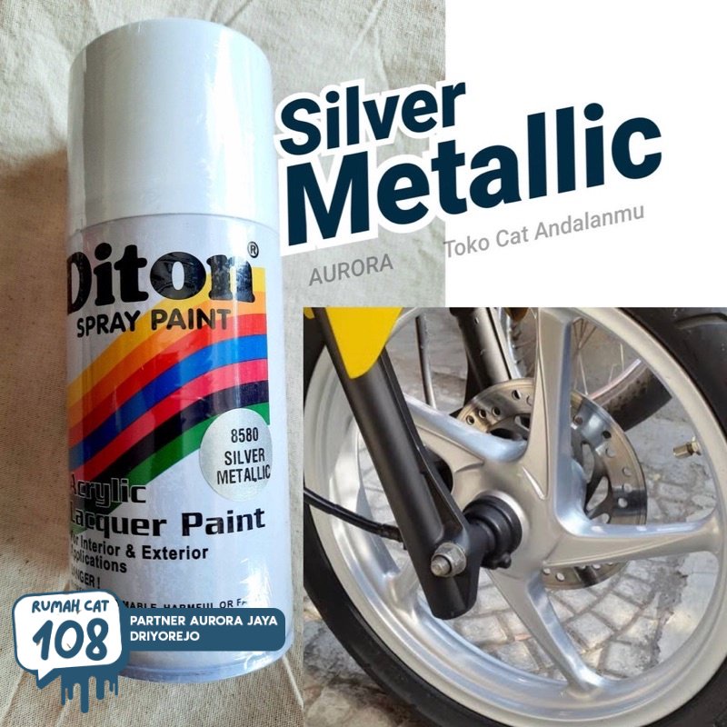 

Rumah Cat - Diton Silver Metallic 8580 isi 300ml Tahan Bensin pilok pilox pylox cat semprot spray metalik metallic metalic sepeda motor mobil | Rumah Cat Mobil dan Motol