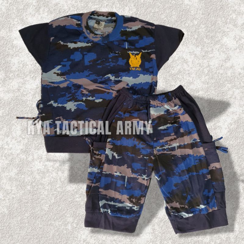 SETELAN KAOS ANAK LORENG TNI AU PEREMPUAN - TRAINING ANAK PENDEK LORENG MODEL INUL - TRENING ANAK LO