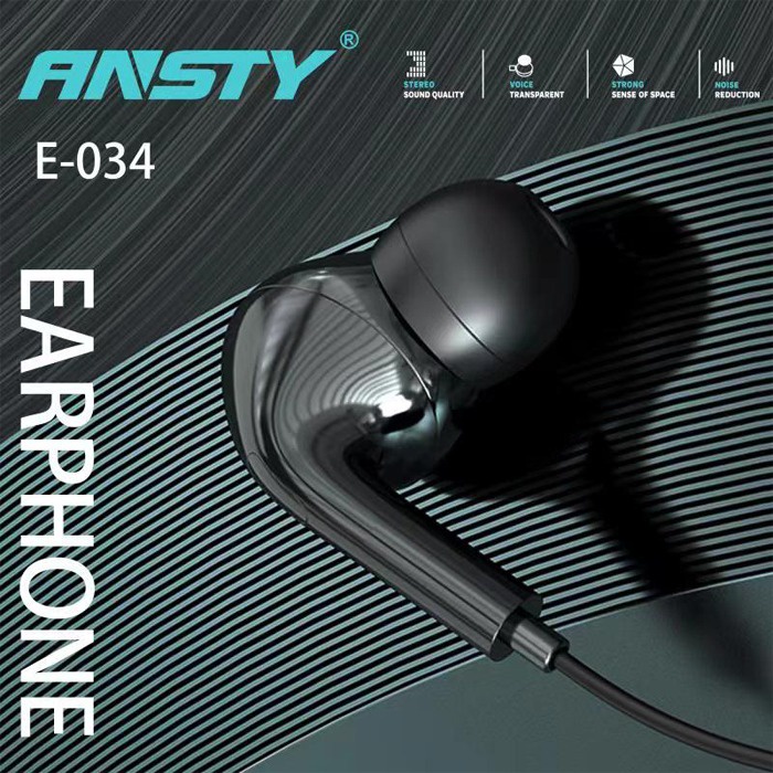 HEADSET EARPHONE HANDSFREE ANSTY E-034 MEGA BASS